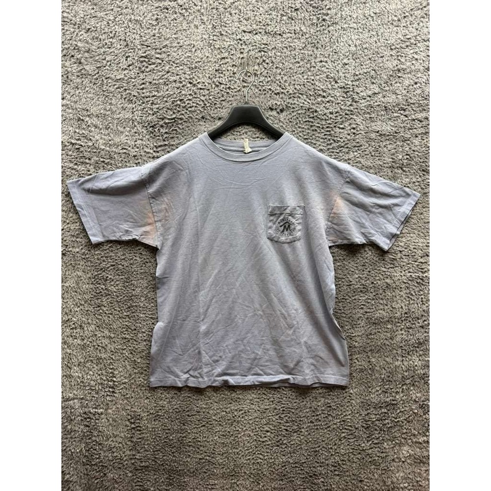 Vintage 90s Marlboro Country Store‎ Cowboy Boots Pocket Tee Gray Adult One Size